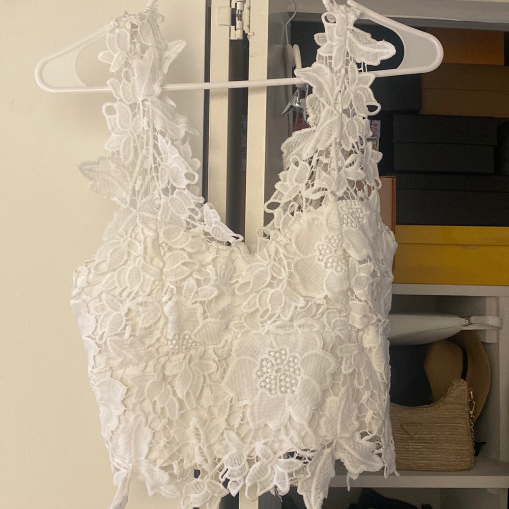 White Cropped Top
